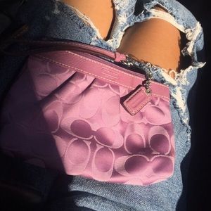 Pink coach coin purse